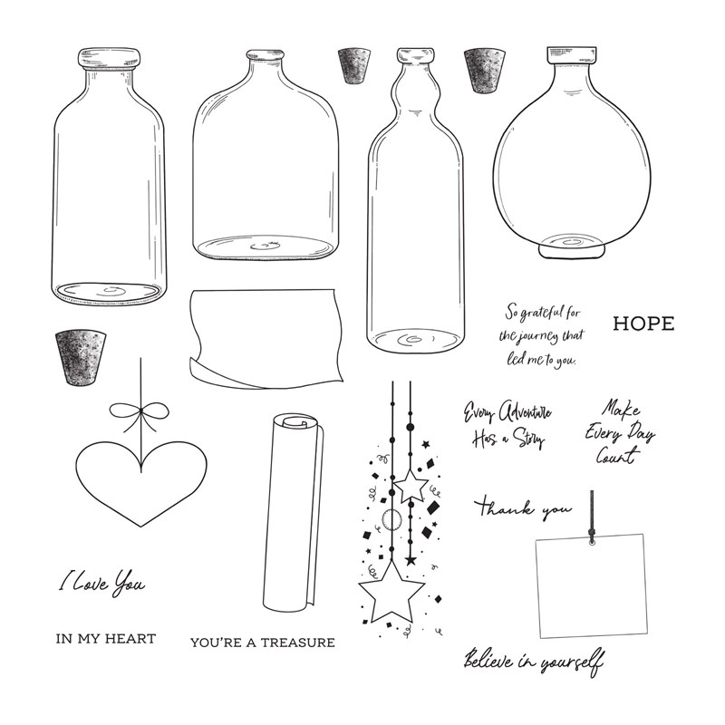 CTMH April Stamp of the Month Message in a Bottle