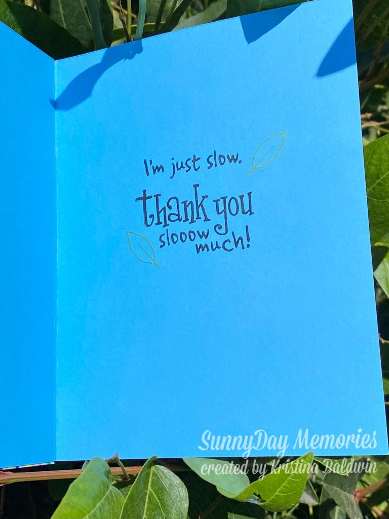 Sloth Belated Card Inside