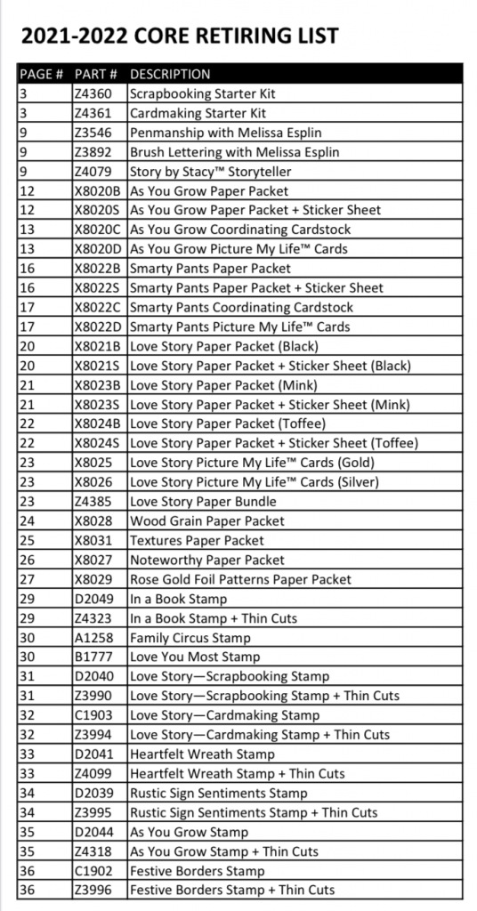 2022 CTMH Retiring List Page 1