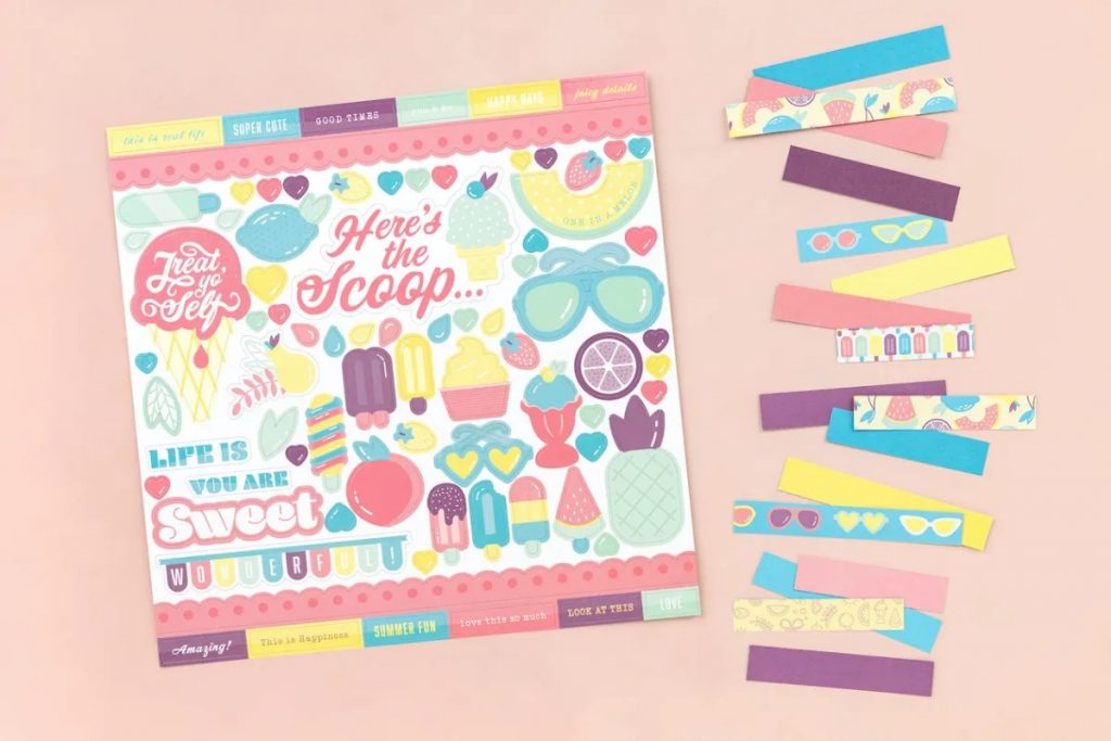 CTMH Tutti Frutti Sticker Sheet + Paper Strips