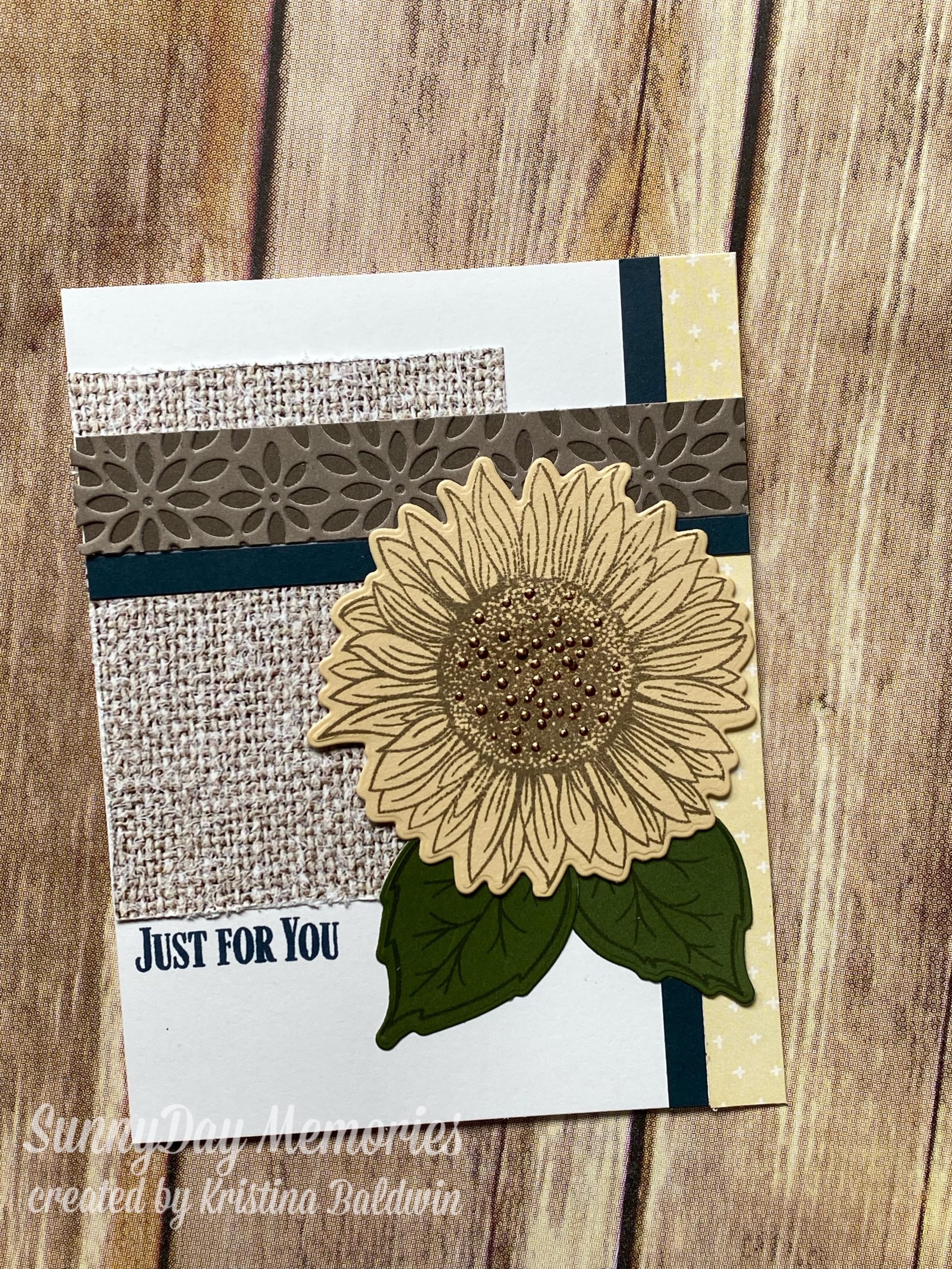CTMH Just For You Sunflower Thoughts Card