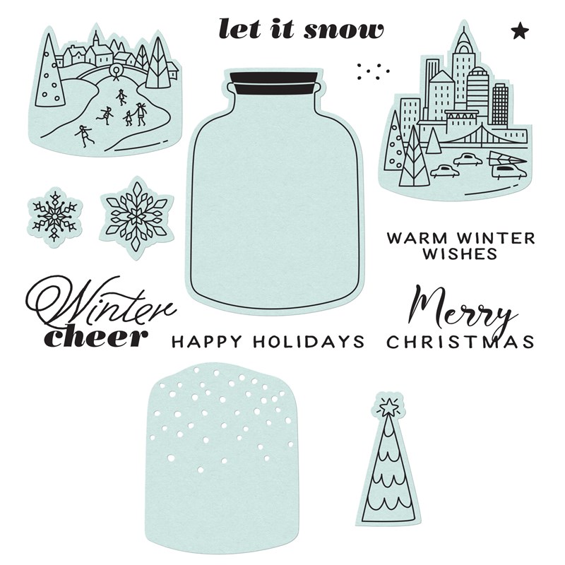 Winter in a Bottle Stamp + Thin Cuts CC92213
