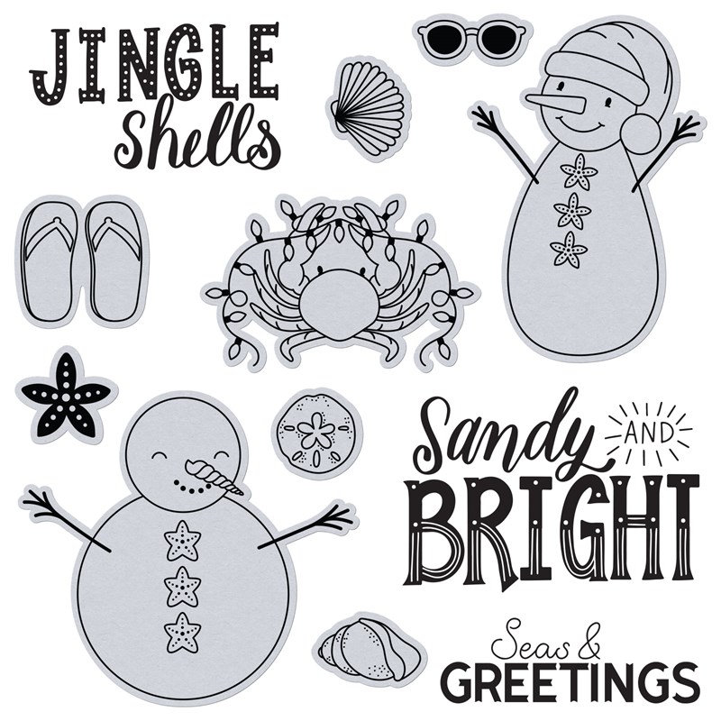 CTMH Seas & Greetings-Beach Stamp + Thin Cuts