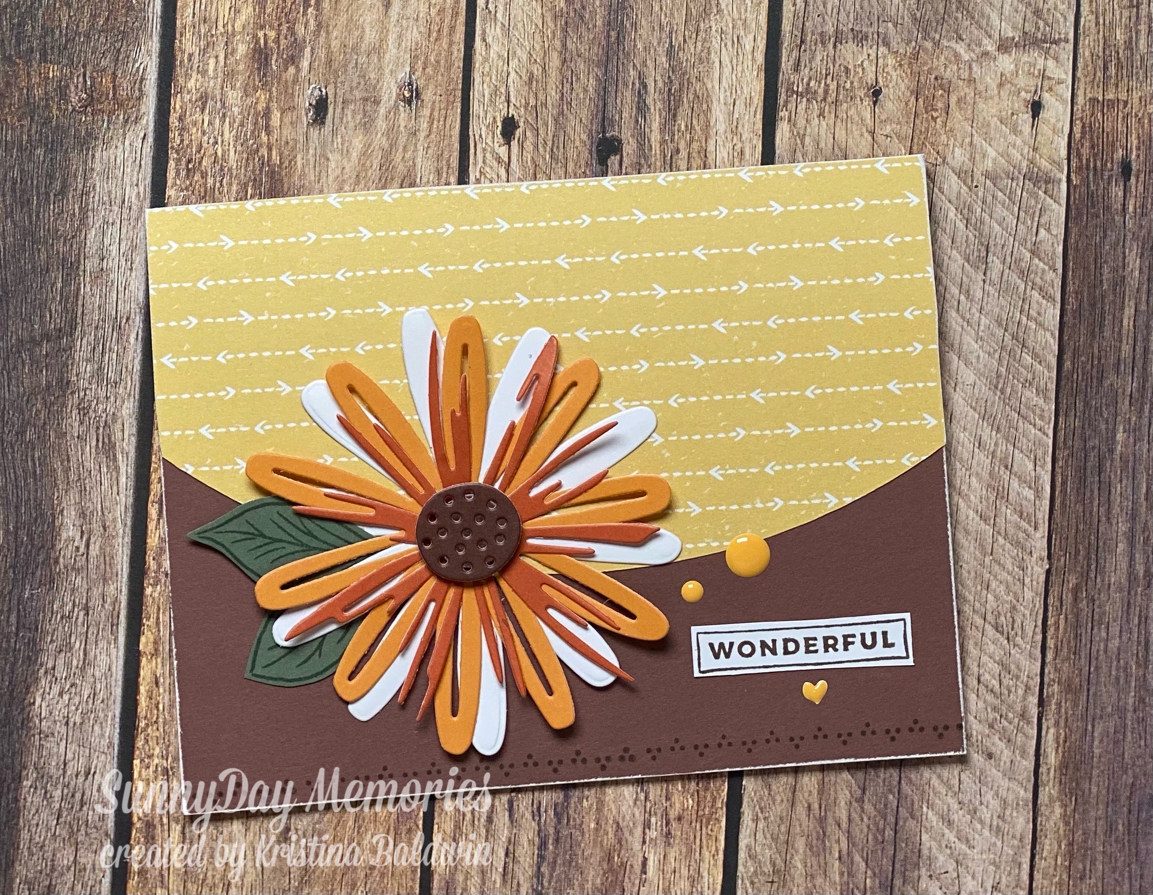 CTMH Autumn Toned Wonderful Daisy Card