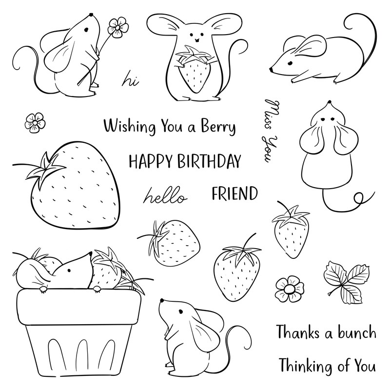 CTMH Strawberry Mice Stamp Set